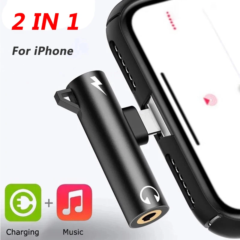 Wired Earphone Lightning - محول 2 في 1 لأجهزة آيفون