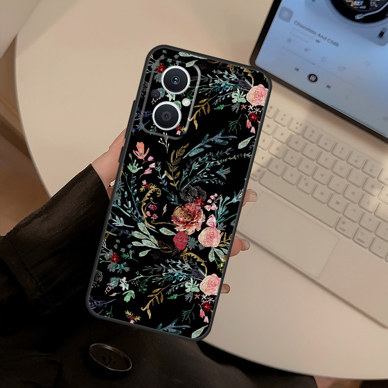 حافظة بتصميم زهور منتصف الليل  - مراجعة Oppo Reno 12 وسعره