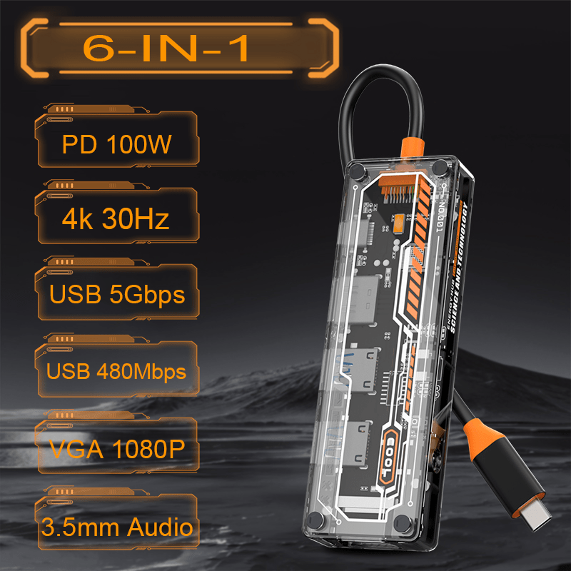 محول USB-C متعدد الوظائف 6 في  - مراجعة Usb Hub Type C وسعره